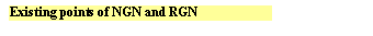 Text Box: Existing points of NGN and RGN