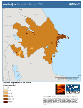 Azerbaijan Pop Density Map