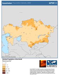 Kazakhstan Pop Density Map