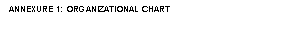 Text Box: ANNEXURE 1:  ORGANIZATIONAL CHART

